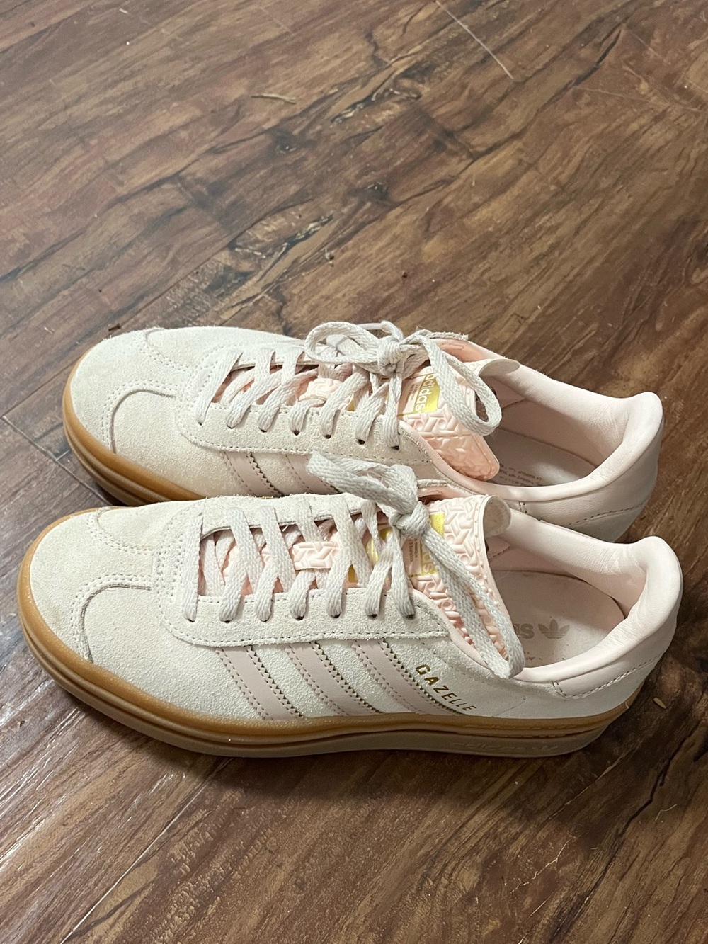 adidas Gazelle Women's Light Pink Suede Sneakers with Gum Sole